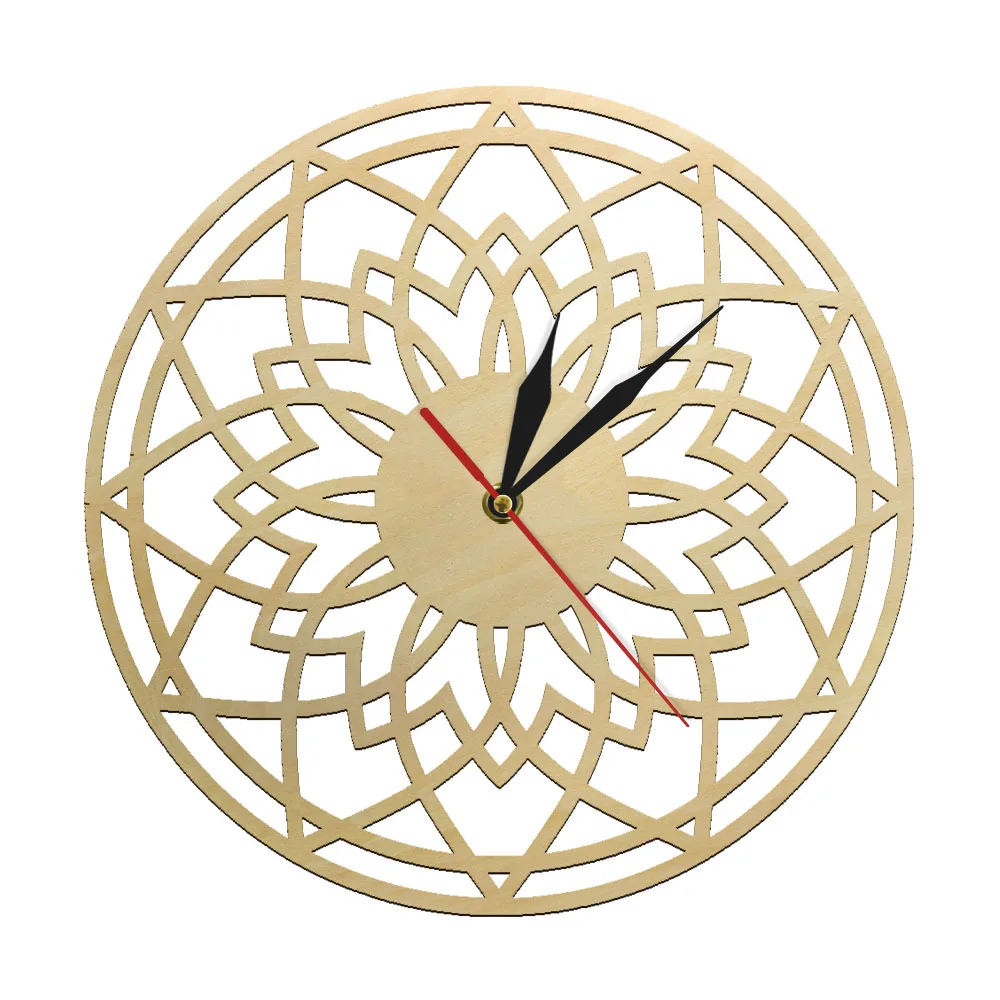 Декоративные настенные часы с мандалой абстрактные тихие в деревенском стиле не