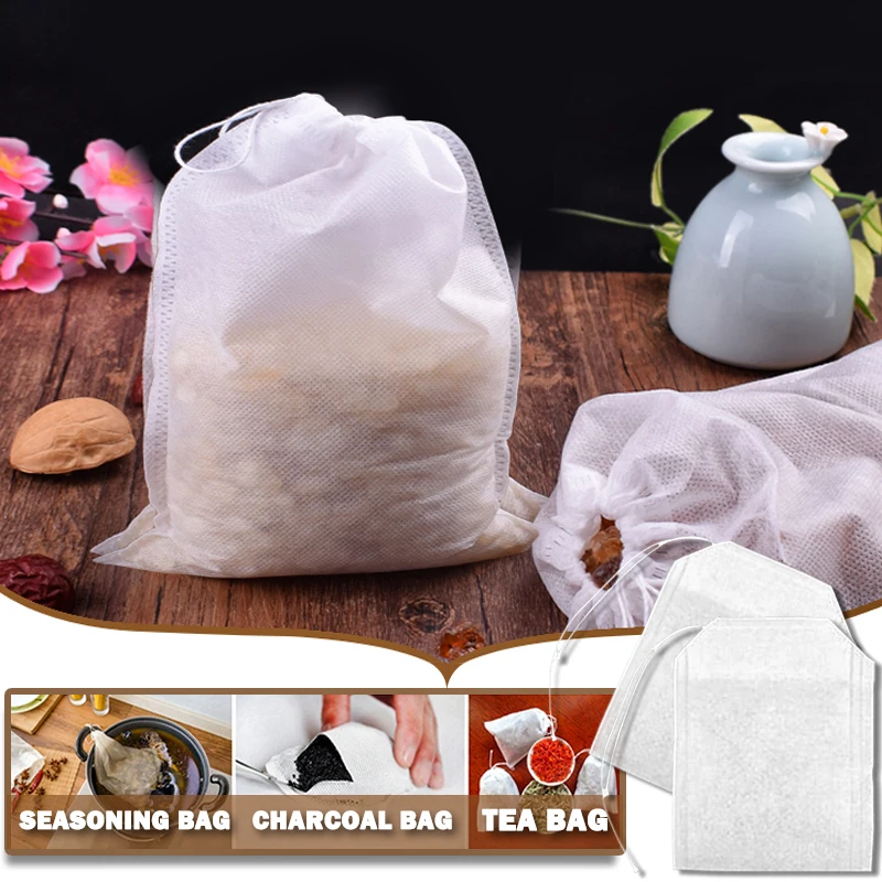 Многоразовые 100 шт./компл. одноразовые пакетики для чая заварка с ниткой