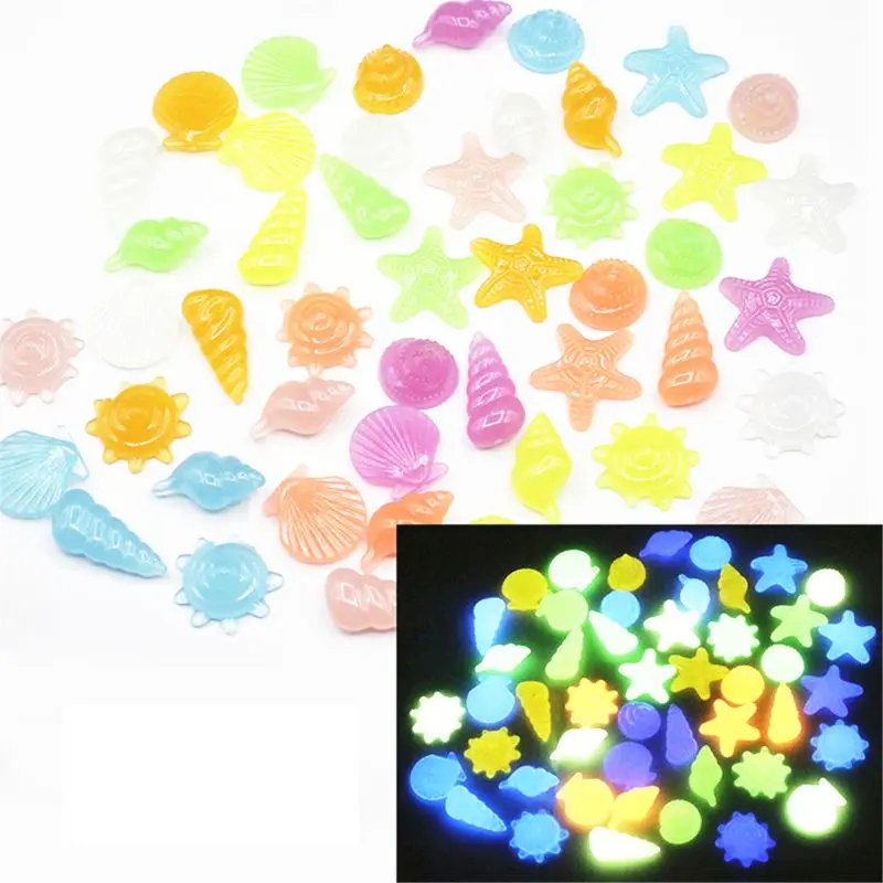 

80pcs Glow in the Dark Stones Rocks for Walkways Garden Path Patio Lawn Yard Decor Fish Tank R7RB