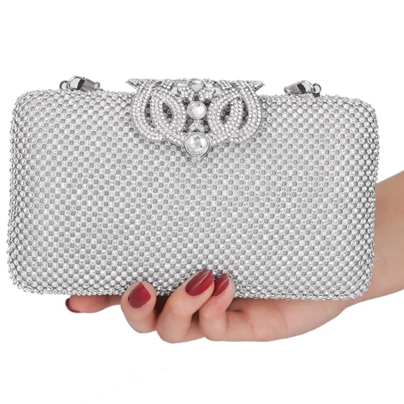 Женская вечерняя сумка со стразами украшенная кристаллами клатч кошелек для