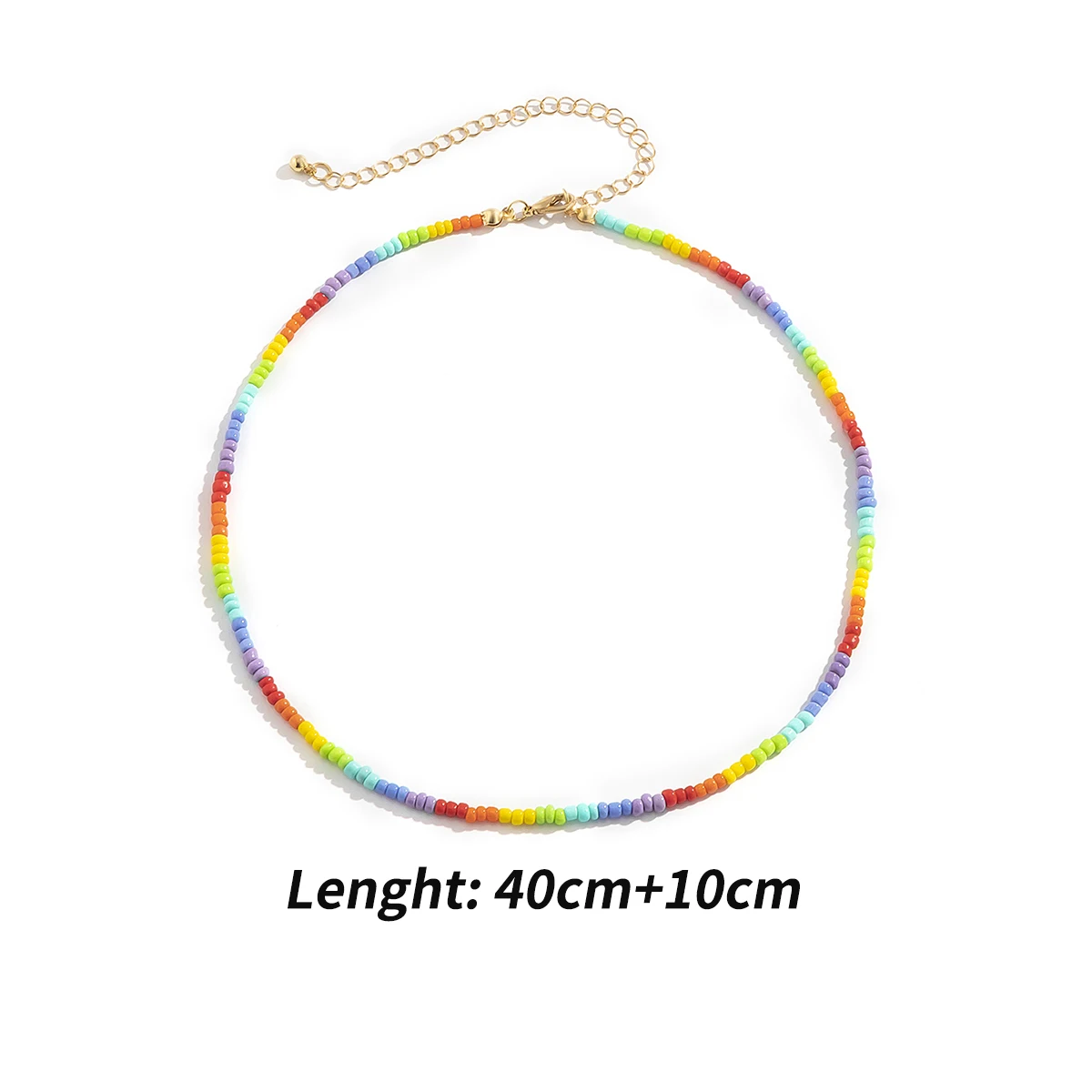 Женское колье чокер IngeSight.Z простое розового и голубого цвета с маленькими