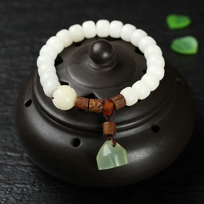 Тибетский буддизм Аутентичные семена Бодхи бусы браслет женский Лотос резьба