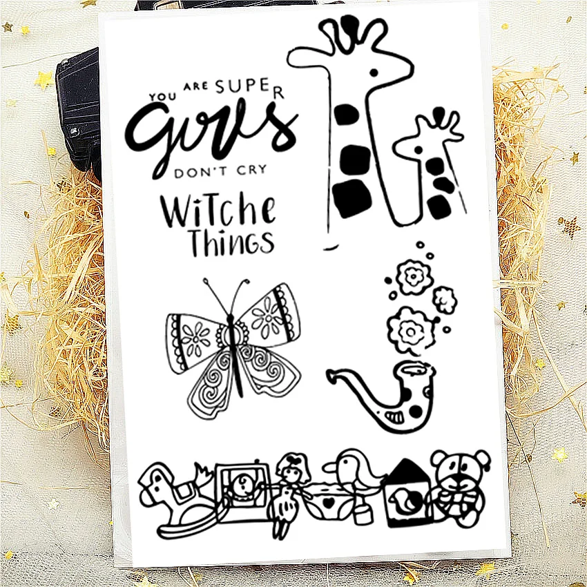 

11*16CM Cartoon toys Transparent Seal Clear Stamps Silicone Seal Roller Stamps DIY Scrapbook Album / Card Production Easter