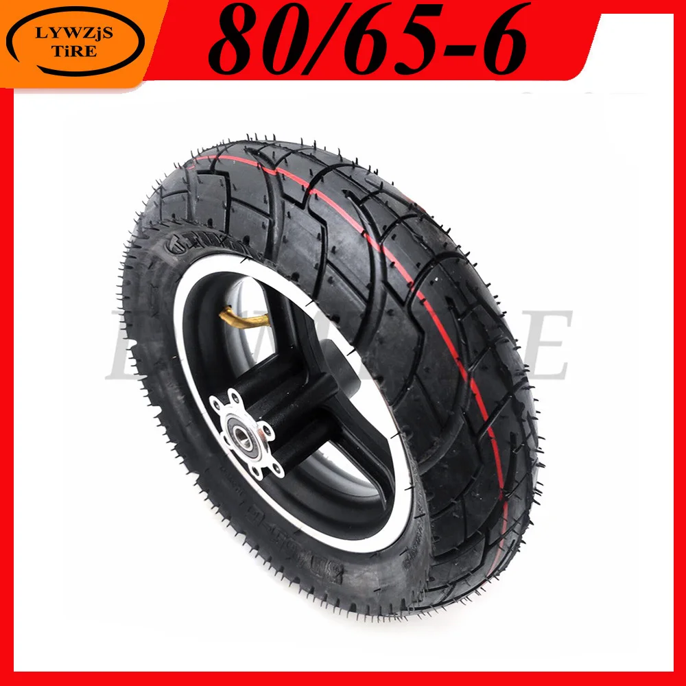 

80/65-6 TUOVT Wheel 10 Inch 10x3.0 Wheel Tyre with Alloy Disc Brake Rim for Electric Scooter KUGOO M4 PRO Parts