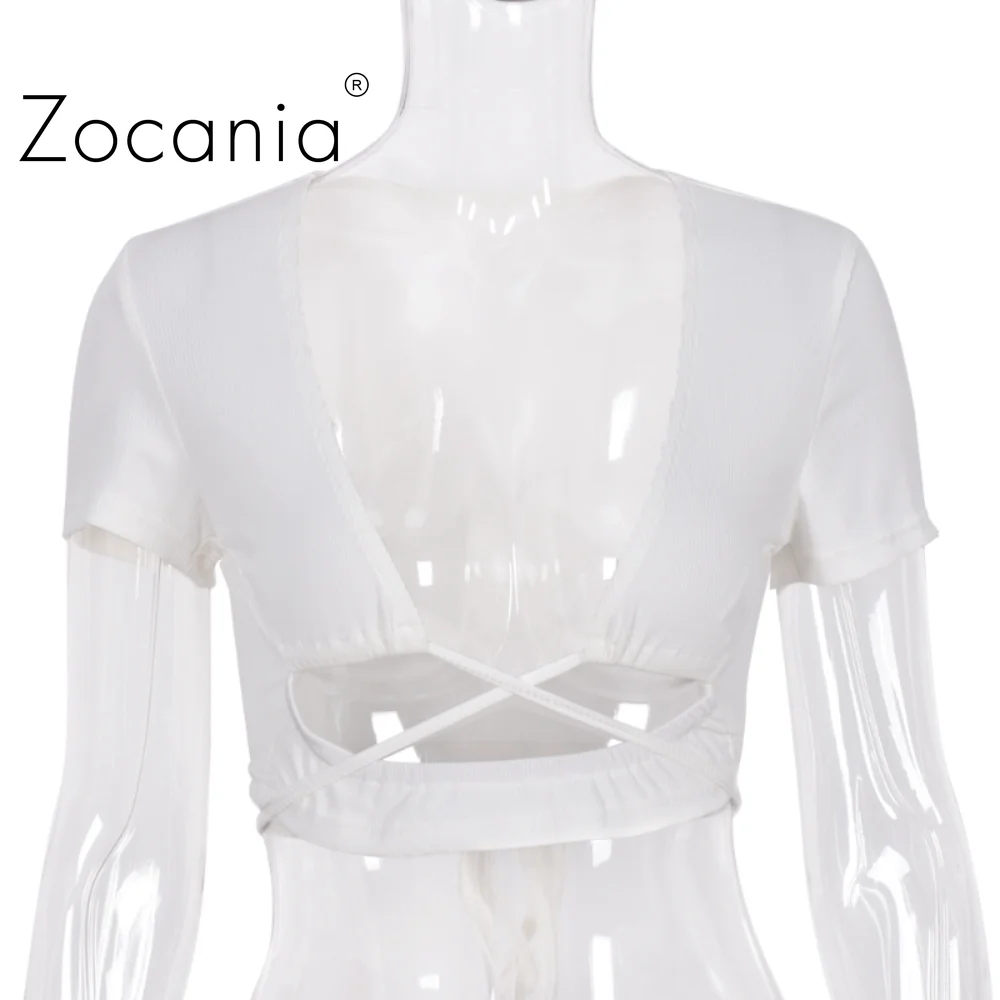 

Sexy Midriff Short T-shirt Solid V Neck Women Summer T-shirts 2021 Fold Bind Short Sleeve Tee Shirts Hollow Out Fashion Top Girl