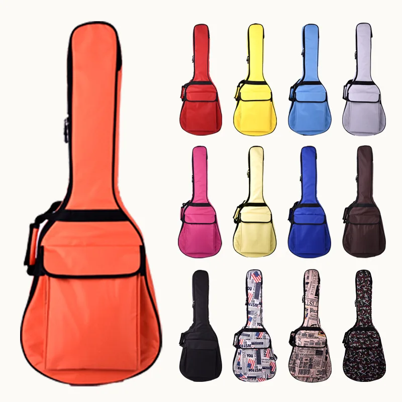 verdickt schulter folk akustische gitarre tasche 3638394041 zoll klassische elektrische gitarre tasche abdeckung rucksack klavier tasche free glob