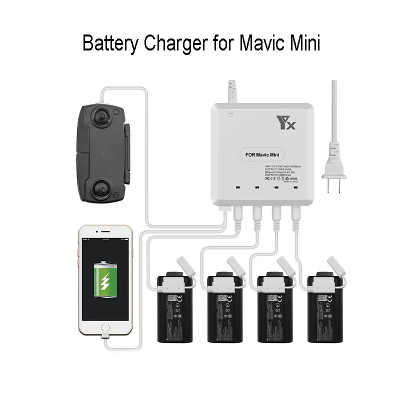 Зарядное устройство для DJI Mavic Mini Battery Remote Controller балансирующее зарядное Accessories (US EU