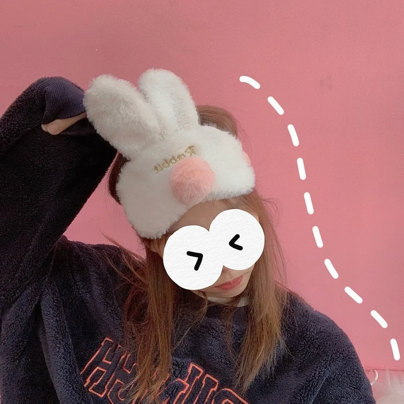 

Игрушка милая мягкая маска для сна в виде сердца для девочек Мультяшные уши животных мягкая плюшевая маска для глаз подарок для путешествий...