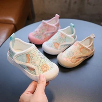 spring toddler baby cute flower printing flat shoes infant kids boy girl 2022 new velcro indoor shoes children casual sport shoe