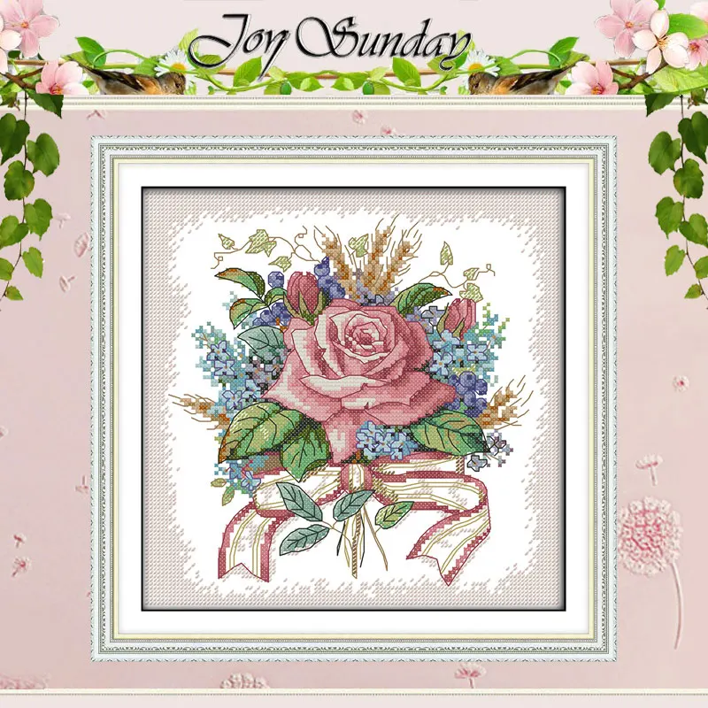 

A Bunch of Flowers Patterns Counted Cross Stitch Set DIY 11CT 14CT 16CT Stamped DMC Cross-stitch Kit Embroidery Needlework Gifts