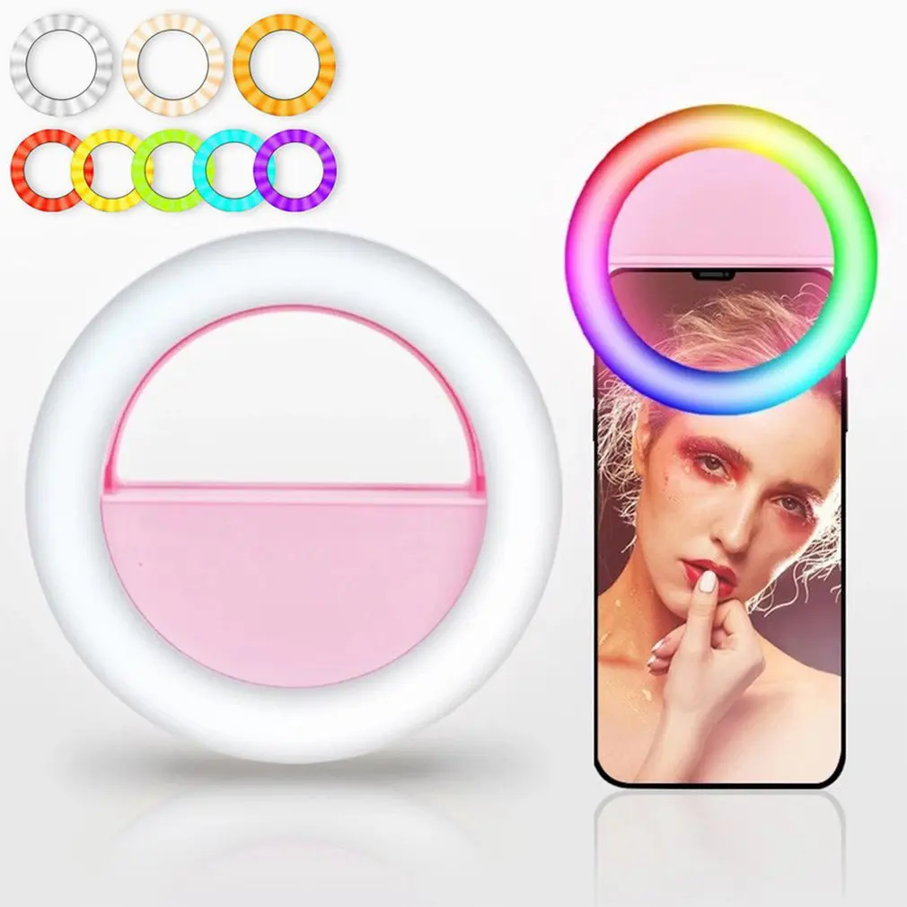 

Universal LED Selfie Ring Fill Light Dimmable Mobile Led Ring Lamp Photography For Makeup Video Live Aro De Luz Para Celular