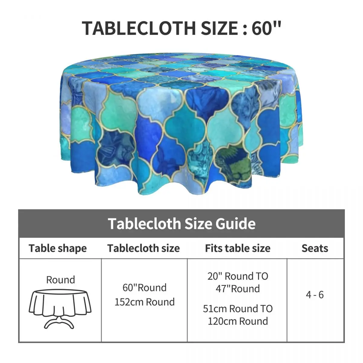 Скатерть в богемном стиле декоративная круглая скатерть бохо с принтом Ловца