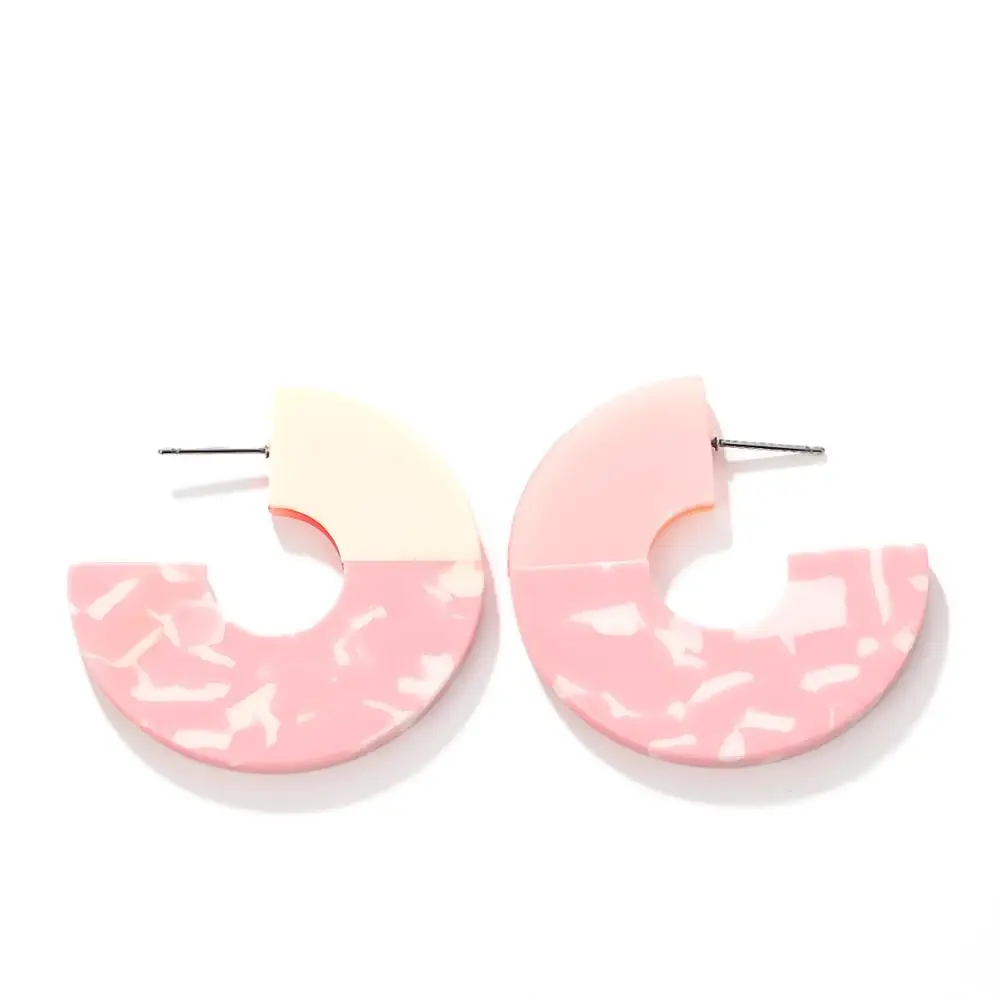 C-образные серьги-подвески цветные акриловые серьги для женщин бриллиантовые