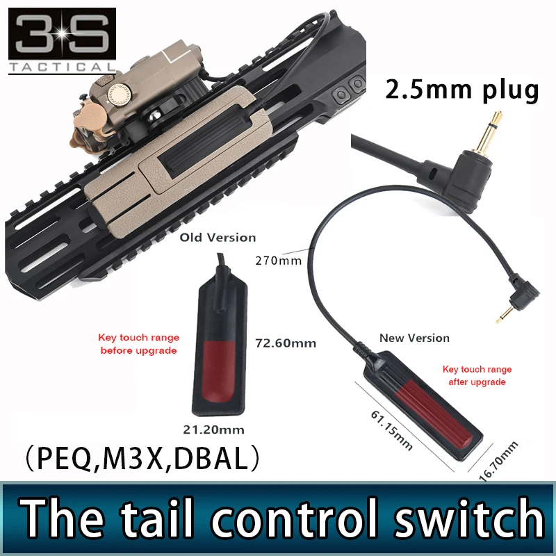 

Tactical Flashlight Pressure Pad Airsoft Torches Tail Control Switch PEQ DBAL M3X Scout Lights Accessories DBAL A2 PEQ15 Switch