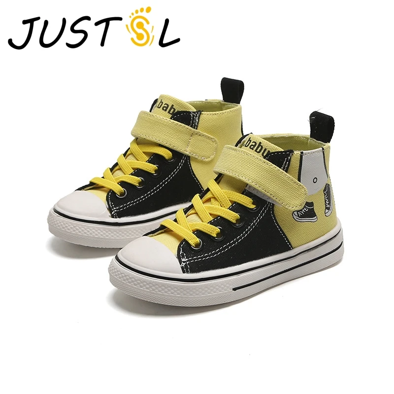 Детские парусиновые ботинки JUSTSL Новинка осени 2019 для маленьких мальчиков с