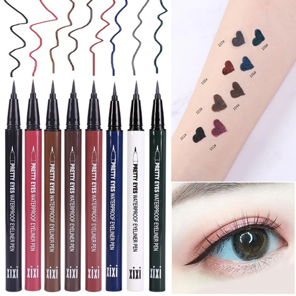 

8Colors Liquid Eyeliner Pen Waterproof Ultra-fine Tip Long-lasting Eye Liner Pencil Eyes Makeup Professional Fast Dry Cosmetics