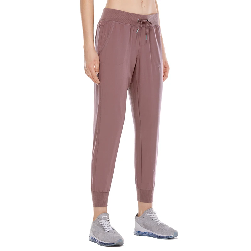 Mauve07 CRZ Йога Для женщин светильник Вес шнурок тренировочные спортивные брюки для девочек штаны с карманами - Цвет: Mauve07
