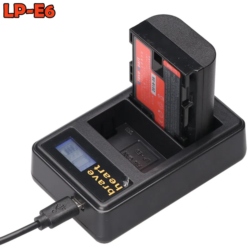 Bateria LP-E6 LP E6 LPE6N батарея камеры Япония Sanyo сотовый+ светодиодный USB двойной зарядное устройство для Canon EOS 5DS R 5D Mark II 5D 6D 7D 80D