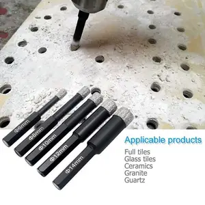 Алмазное сверло набор шестиугольного хвостовика сухое алмазное сверло для резки твердого фарфора плитка, керамика, мрамор 6 мм-14 мм