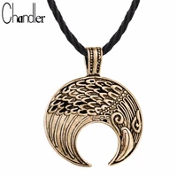 chandler eagle pendant necklace for male mens bird crescent moon norse crow pagan collares his