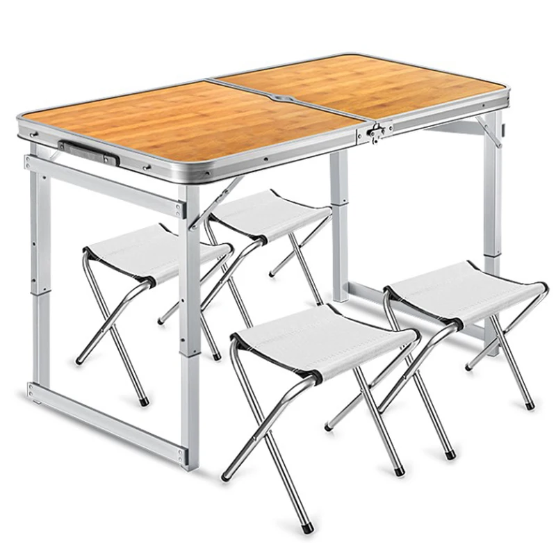 저렴한 접이식 테이블 스톨 휴대용 야외 테이블 접이식 홈 간단한 식탁 의자 휴대용 푸시 작은 테이블 알루미늄 테이블