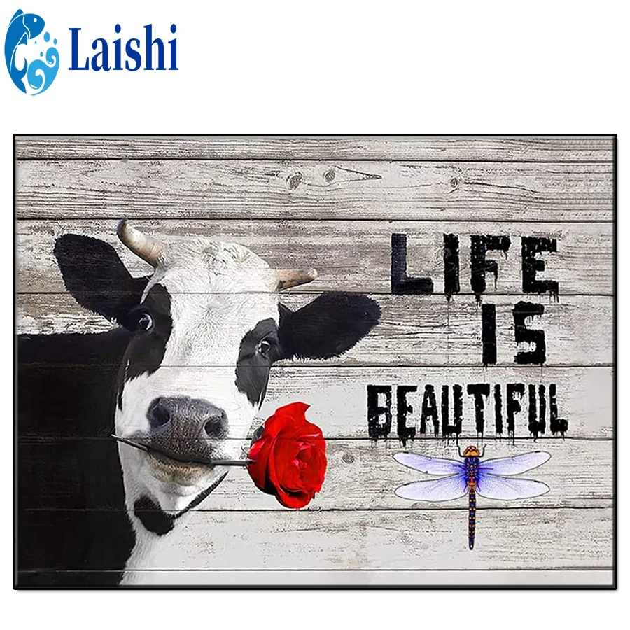 

Diamond embroidery Farm landscape, cows, roses full drill Square Diamond painting mosaic Cross Stitch Rhinestone mosaic decor