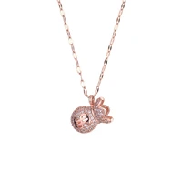 new titanium steel necklace womens ornament clavicle chain lucky money bag 1 rose gold pendant