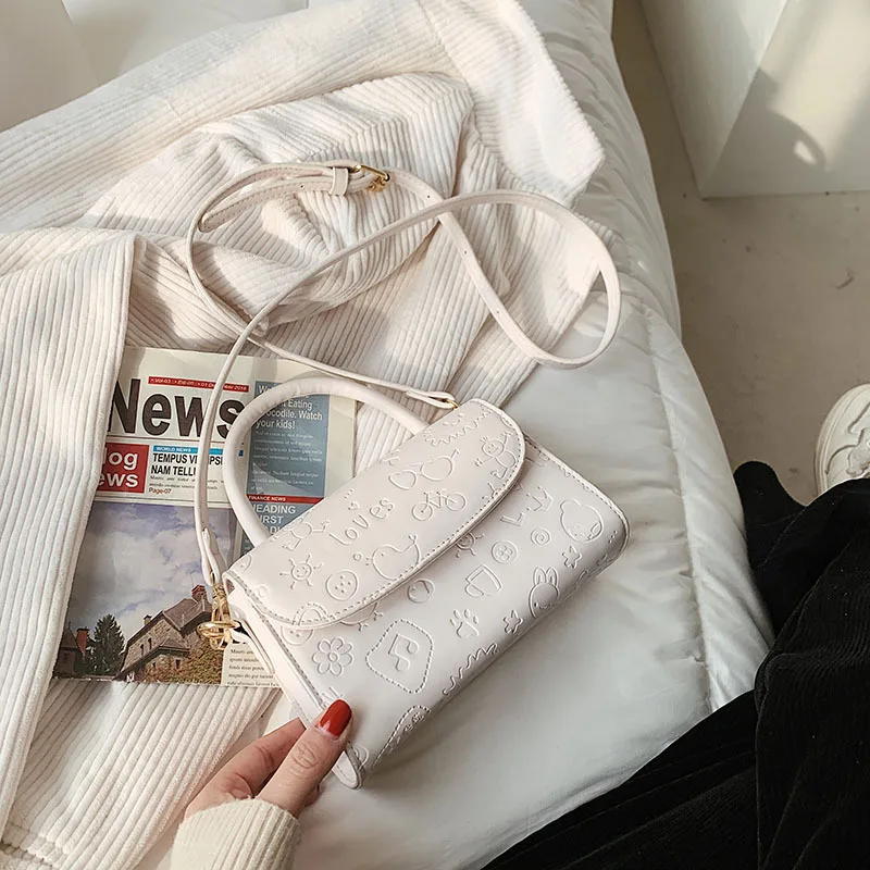 

Womens Handbags Simple 2021 New Fashion Spring and Summer Printing Small Square Design Women's Messenger Bag Purses
