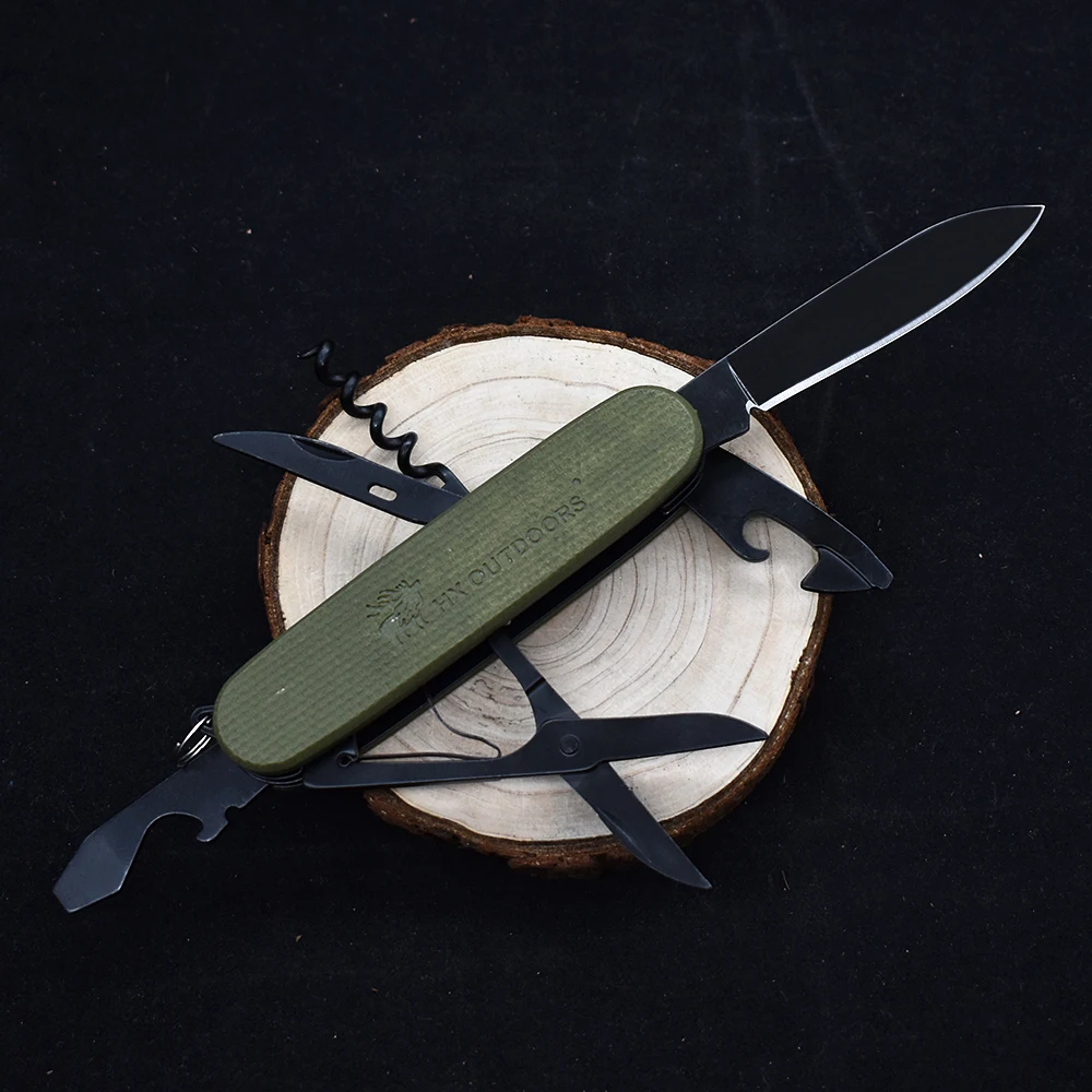 

Survival Hand Tools Kits Multi Knife Corkscrew Pliers Knife Tactical Camping Multifunctional G10 Handle Outdoor Multitools