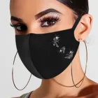 Маска Стразы с бабочками для лица, женская маска с буквами, хлопковая маска, маски, многоразовые маски, маска для взрослых