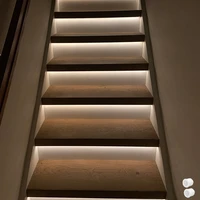 11 steps bright white 4000k 0 5m indoor motion sensor led stair lights plug and play