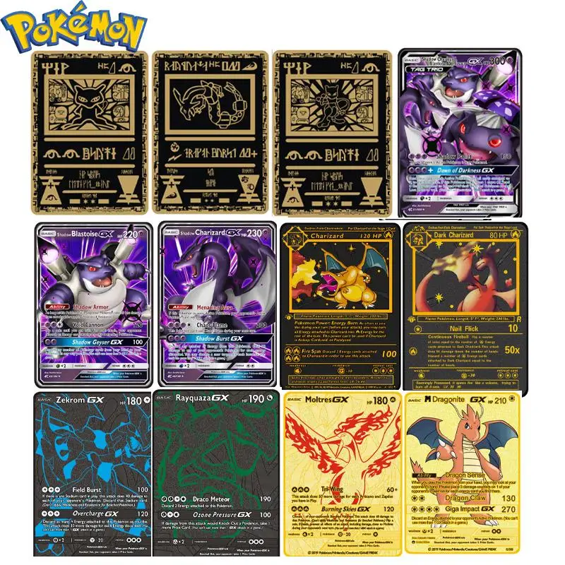

Pokemon Metal Gold английские карточки Gx боевая игра, игрушки, бластоз, драгонит, Charizard, экшн-фигурки, коллекция игрушки в ассортименте