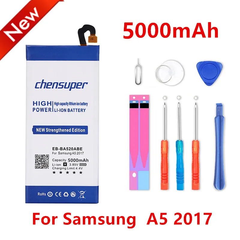 Высококачественная батарея chensuper 5000 мА · ч для Samsung A5 2017 с номером отслеживания