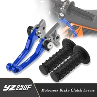 motorcycle aluminum dirtbike brake clutch lever 78 rubber handle bar grip for yamaha yz250f yz 250 f 2001 2006 accessories
