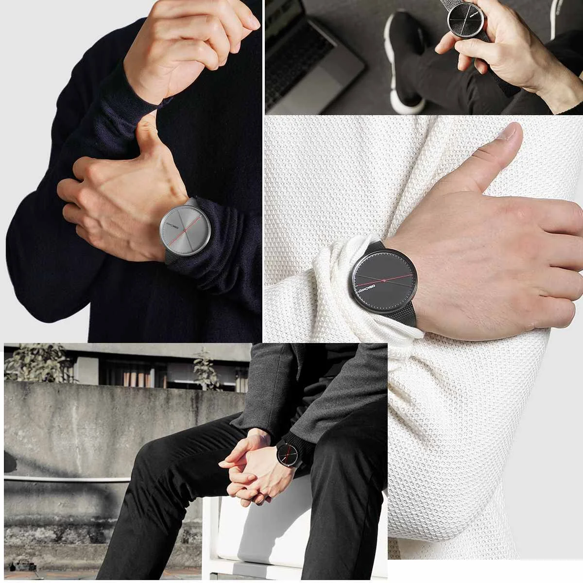 Кварцевые часы CIGA DESIGN модные простые кварцевые со стальным/кожаным ремешком и