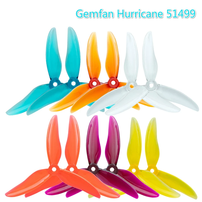 Gemfan ураган 51499 5.1X4.99X3 с 3 мя лезвиями PC Пропеллер для RC FPV Racing Фристайл 5 дюймов дроны