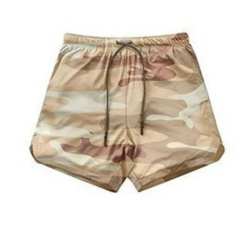 Camouflage khaki Мужская Спортивная тренировка Бодибилдинг летние шорты для тренировок в фитнес-зале короткие брюки - Цвет: Camouflage khaki
