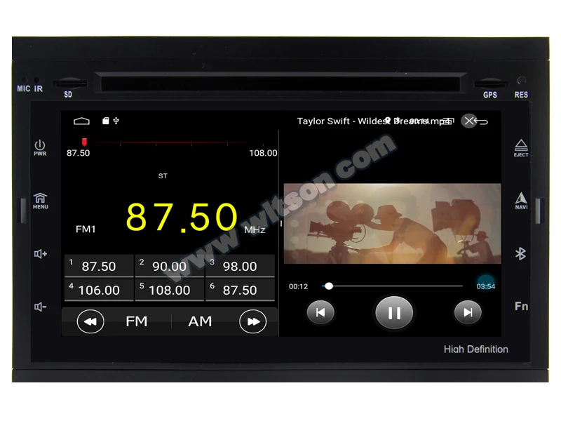 Автомагнитола WITSON на Android 10 0 для PEUGEOT 307 207 3008 2 Гб ОЗУ 16 флэш памяти GPS навигация DAB OBD