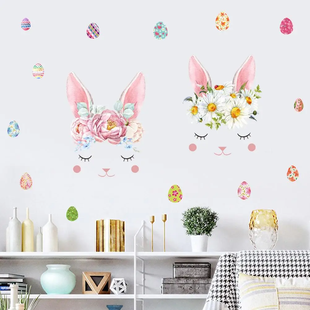 

Easter Bunny Wall Decals Baby Bedroom Livingroom Decor Wall Sticker Home Cartoon wallpaper Kids Room Interior Wall Decals