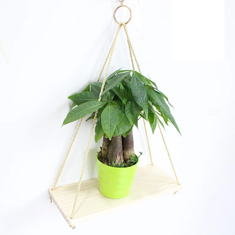 

Деревянная веревочная полка в деревенском стиле, дерево плавающее полки ручной работы