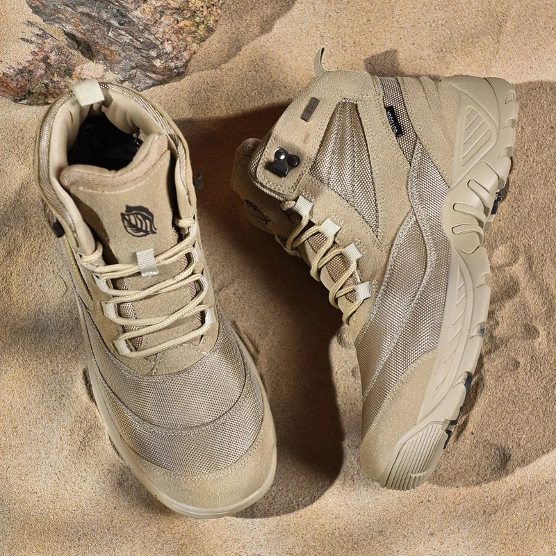 

New Men's Shoes Casual Leather Ankle Boots Lace Up Military Boots Men Lightweight Platform Shoes for Men Sneakers Spring Autumn