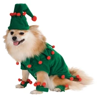 zoopeen pet christmas funny costume cats and dogs christmas green cosplay with hat pet clothes decoration accessories supplies