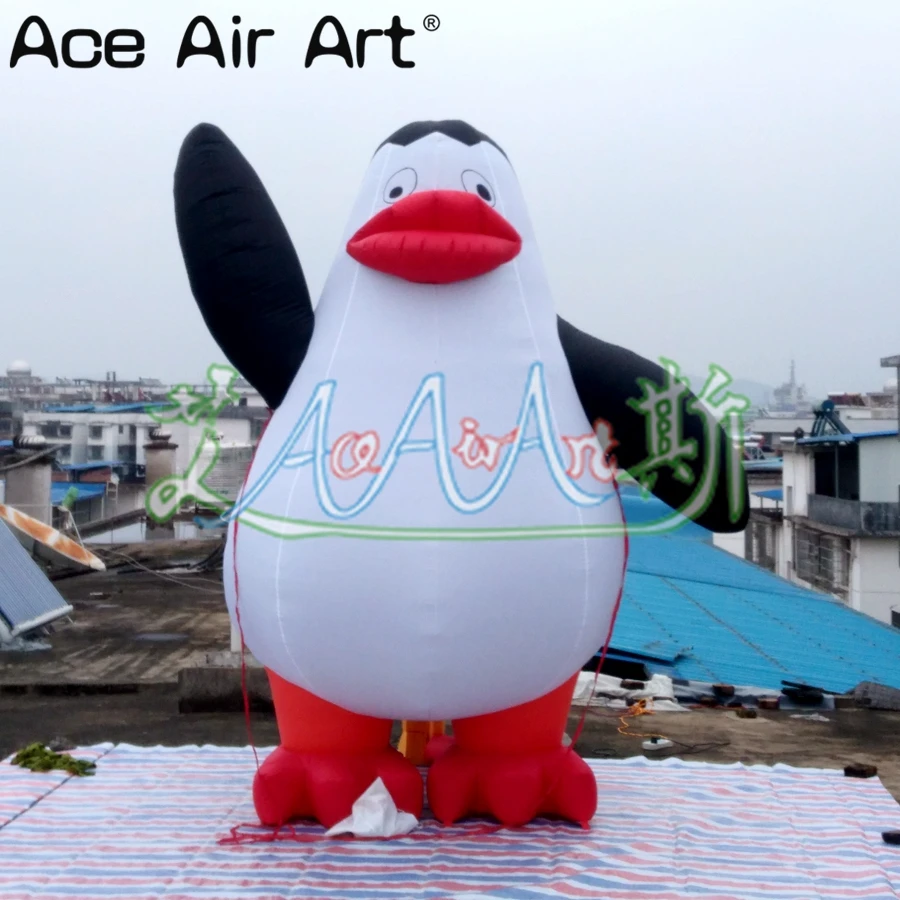

Cute giant inflatable penguin cartoon replica model with hello style standing outside for advertising/zoo display