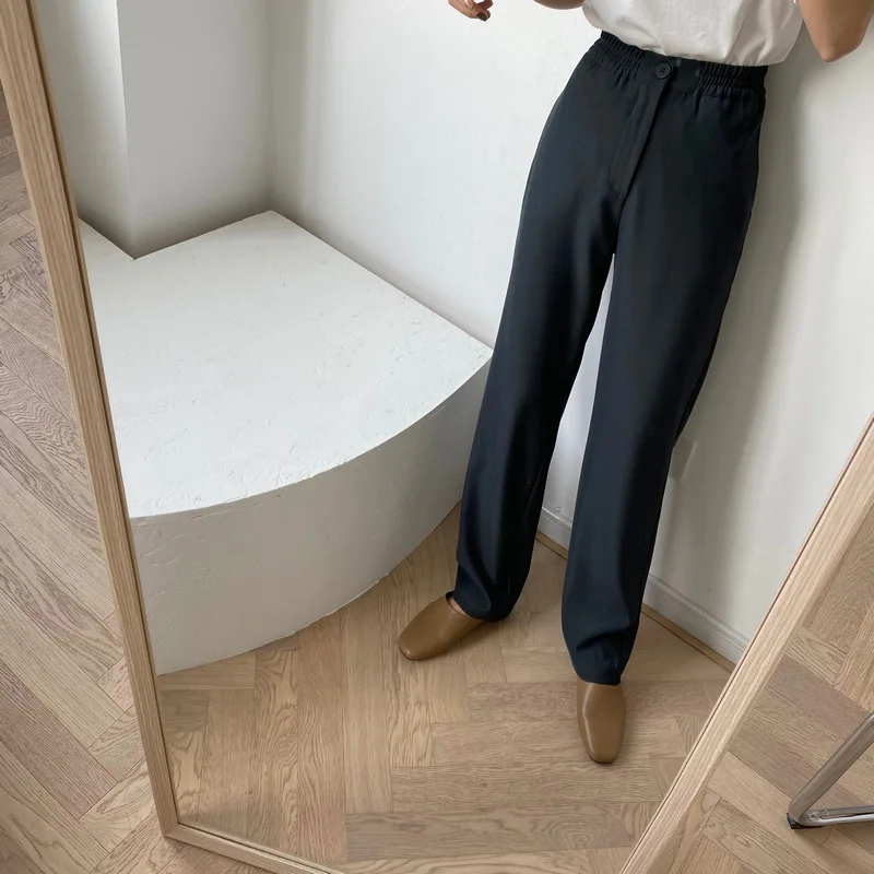 Женские прямые свободные штаны с высокой талией весна и лето 2020 Новые широкие для