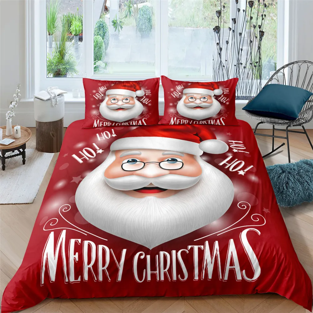 

3D Printed Merry Christmas Bedding Set 2/3 Pcs Queen/Twin/King Size Duvet Cover Christmas Decoration For Home Textiles