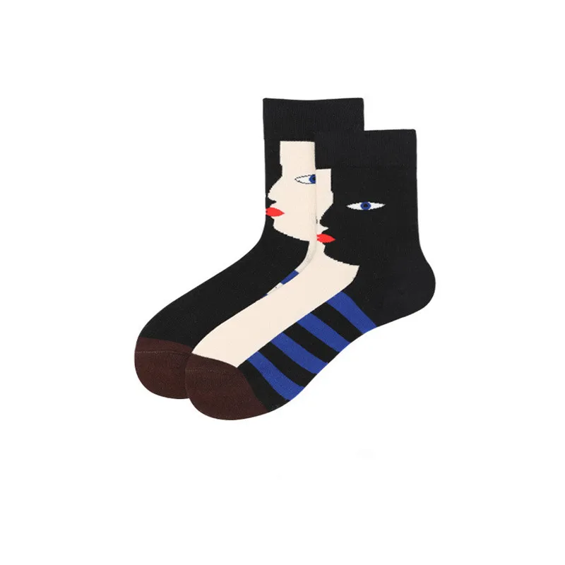 

New Arrival Women's Socks Charming Color Spring Autumn Winter Funny Cartoon Sock Ladies And Woman's Striped Combed Cotton Socks