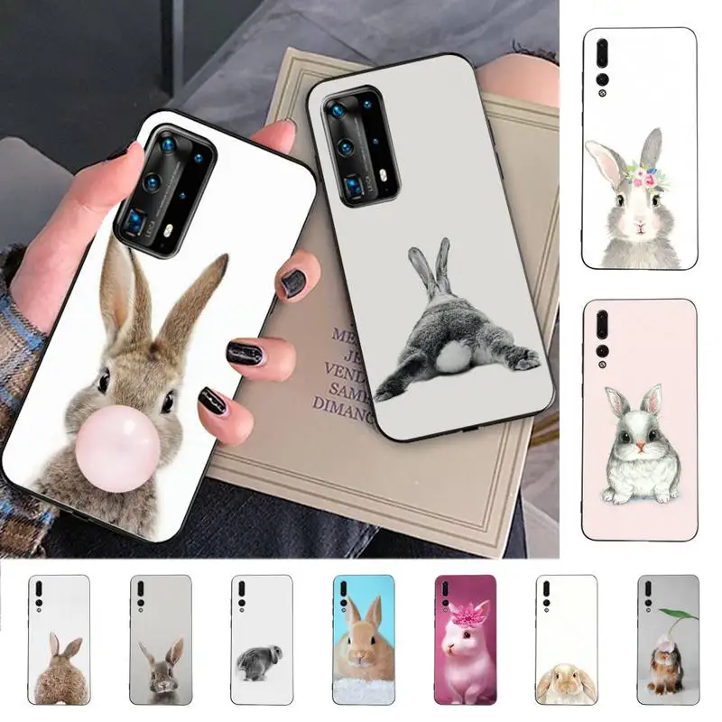 

YNDFCNB Cute Bunny Rabbit Phone Case for Huawei P30 40 20 10 8 9 lite pro plus Psmart2019