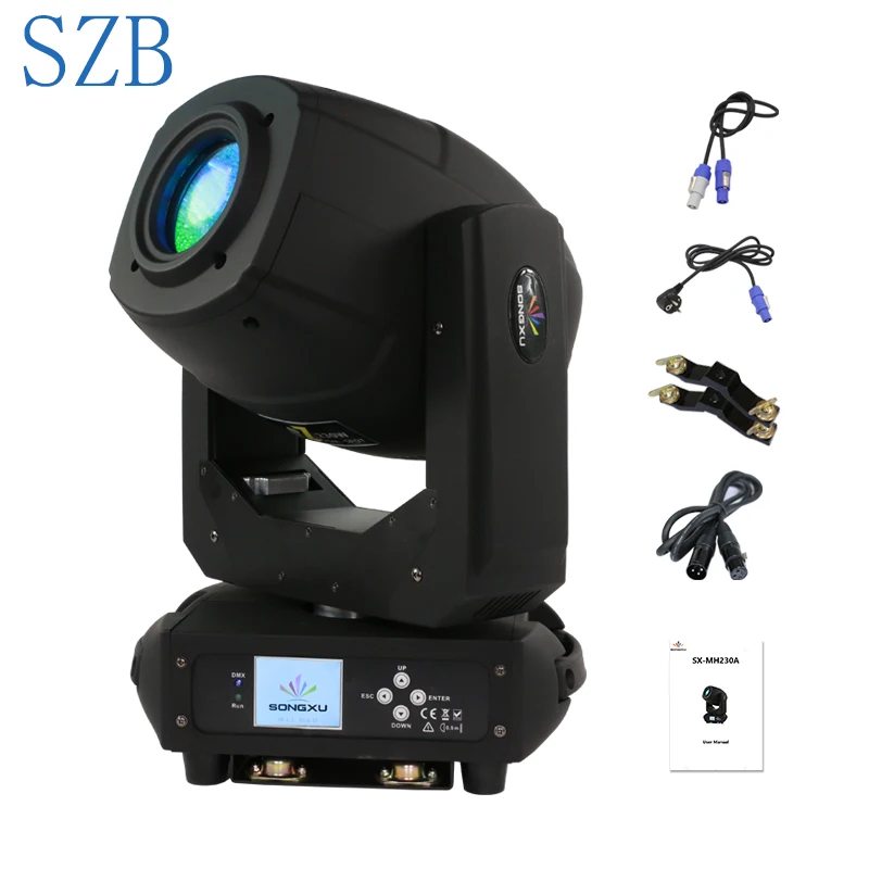 230 Вт LED Moving Head Light Spot Zoom Lyre Rotation 6 + 5 Two Effect Prism для DJ ночной клуб свет/SZB MH230A|Эффект