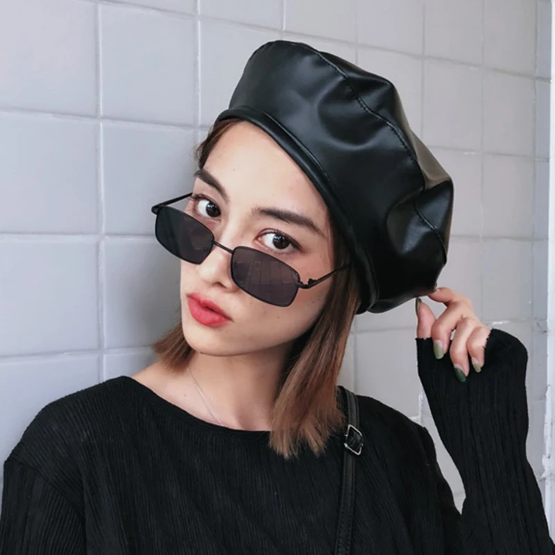 Fashion Felt Leather Beret Hat Women Cap Female Ladies Beanie Beret Girls For Spring And Autumn women hat boina invierno hombre