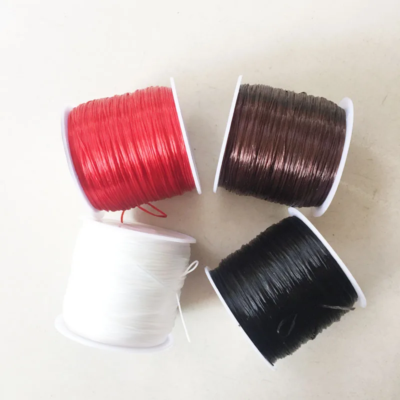 Прочный эластичный шнур с бусинами красная черная белая коричневая нить для